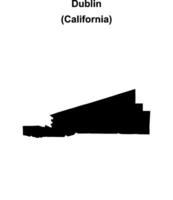 Dublin, California blank outline map vector
