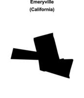 Emeryville, California blank outline map vector