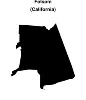 Folsom, California blank outline map vector