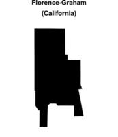 Florence-Graham, California blank outline map vector