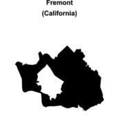 Fremont, California blank outline map vector