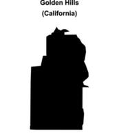 Golden Hills, California blank outline map vector