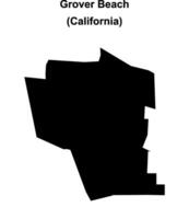 Grover Beach, California blank outline map vector