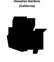 Hawaiian Gardens, California blank outline map vector