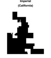 Imperial, California blank outline map vector