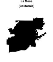 La Mesa, California blank outline map vector