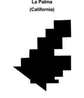 La Palma, California blank outline map vector