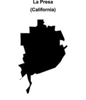 La Presa, California blank outline map vector