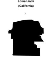 Loma Linda, California blank outline map vector