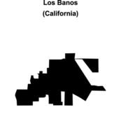 Los Banos, California blank outline map vector