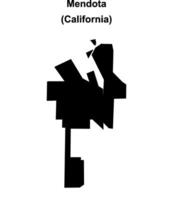 Mendota, California blank outline map vector