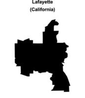 Lafayette, California blank outline map vector