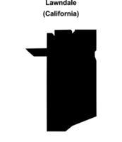 Lawndale, California blank outline map vector