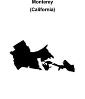 Monterey, California blank outline map vector
