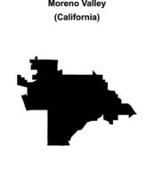 Moreno Valley, California blank outline map vector
