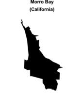 Morro Bay, California blank outline map vector
