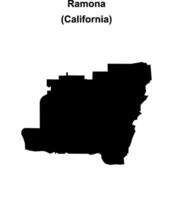 Ramona, California blank outline map vector