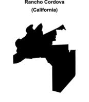 Rancho Cordova, California blank outline map vector