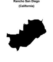 Rancho San Diego, California blank outline map vector