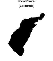 Pico Rivera, California blank outline map vector