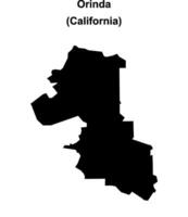 Orinda, California blank outline map vector