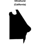 Olivehurst, California blank outline map vector
