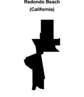 Redondo Beach, California blank outline map vector