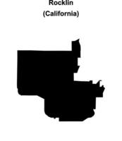 Rocklin, California blank outline map vector