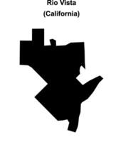 Rio Vista, California blank outline map vector