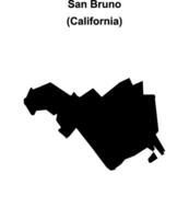 San Bruno, California blank outline map vector