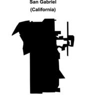 San Gabriel, California blank outline map vector