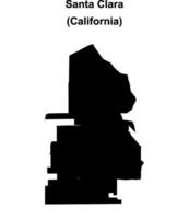 Santa Clara, California blank outline map vector