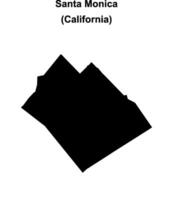 Santa Monica, California blank outline map vector
