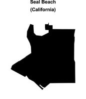Seal Beach, California blank outline map vector