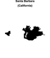 Santa Barbara, California blank outline map vector