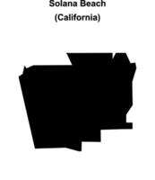 Solana Beach, California blank outline map vector