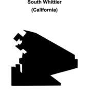 South Whittier, California blank outline map vector