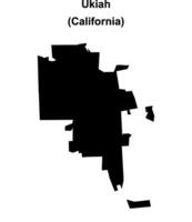 Ukiah, California blank outline map vector