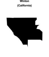 Winton, California blank outline map vector