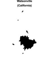 Watsonville, California blank outline map vector