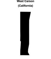 West Carson, California blank outline map vector
