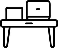 Glossy Minimalist Desk with Laptop vector