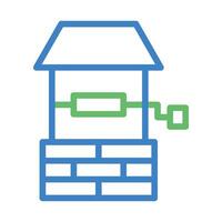Water well icon. Concept of water source, groundwater, and rural life. vector