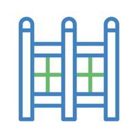 Blue and green fence icon. Concept of boundary, security, and privacy. vector