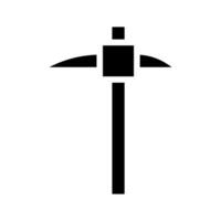 Pickaxe silhouette icon. Concept of mining, construction, and hard work. vector