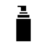Black silhouette of a dispenser bottle. Concept of hygiene, cleanliness, and skincare. vector