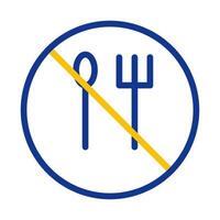 No food or drink allowed sign. Concept of restriction, prohibition, and rules. vector