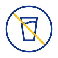 No drinking allowed sign. Concept of prohibition, restriction, and rules. vector