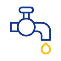 Water tap with drop. Concept of saving water, resource conservation, and environmental awareness. vector