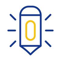 Stylized pencil icon with light. Concept of creativity, idea, and inspiration. vector